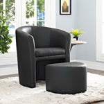 Divulge Armchair and Ottoman in Black