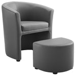 Divulge Armchair and Ottoman in Gray