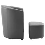 Divulge Armchair and Ottoman in Gray