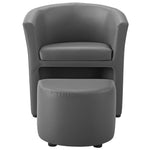 Divulge Armchair and Ottoman in Gray