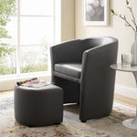 Divulge Armchair and Ottoman in Gray