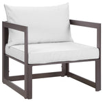 Fortuna Outdoor Patio Armchair in Brown White