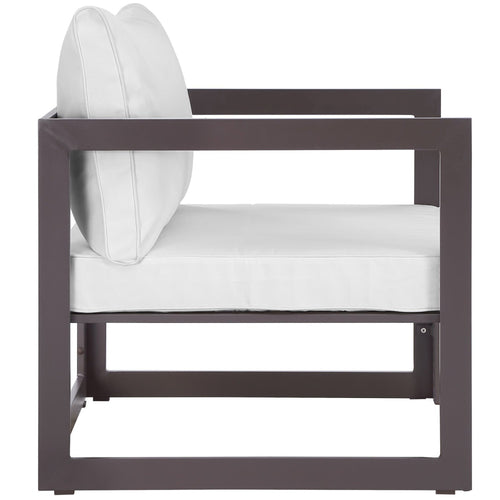 Fortuna Outdoor Patio Armchair in Brown White