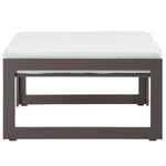 Fortuna Outdoor Patio Ottoman in Brown White