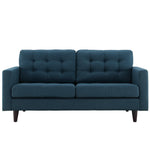Empress Upholstered Fabric Loveseat in Azure