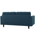 Empress Upholstered Fabric Loveseat in Azure