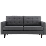 Empress Upholstered Fabric Loveseat in Gray