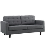 Empress Upholstered Fabric Loveseat in Gray