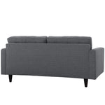 Empress Upholstered Fabric Loveseat in Gray