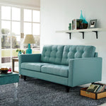 Empress Upholstered Fabric Loveseat in Laguna