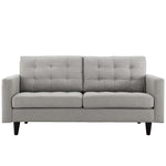 Empress Upholstered Fabric Loveseat in Light Gray