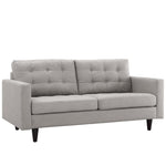 Empress Upholstered Fabric Loveseat in Light Gray