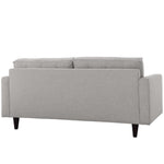 Empress Upholstered Fabric Loveseat in Light Gray