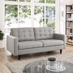 Empress Upholstered Fabric Loveseat in Light Gray