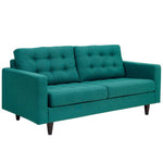 Empress Upholstered Fabric Loveseat in Teal