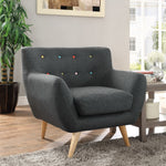 Remark Upholstered Fabric Armchair in Gray
