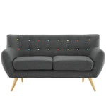 Remark Upholstered Fabric Loveseat in Gray