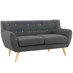 Remark Upholstered Fabric Loveseat in Gray