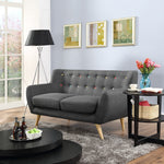 Remark Upholstered Fabric Loveseat in Gray