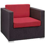 Gather Outdoor Patio Armchair in Espresso Red