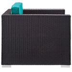 Gather Outdoor Patio Armchair in Espresso Turquoise