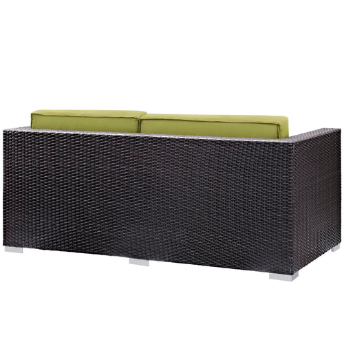 Gather Outdoor Patio Loveseat in Espresso Peridot
