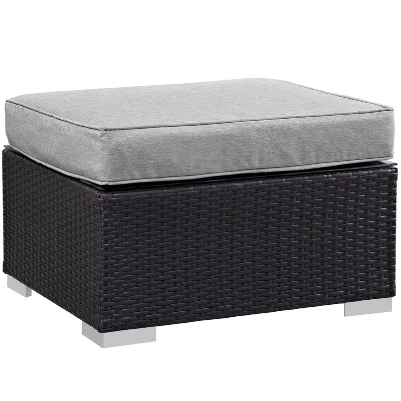 Gather Outdoor Patio Ottoman in Espresso Gray