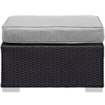 Gather Outdoor Patio Ottoman in Espresso Gray