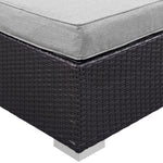 Gather Outdoor Patio Ottoman in Espresso Gray