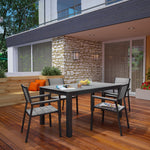 Maine 5 Piece Outdoor Patio Dining Set in Brown Gray