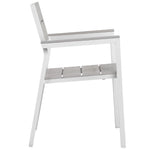 Maine 5 Piece Outdoor Patio Dining Set in White Light Gray
