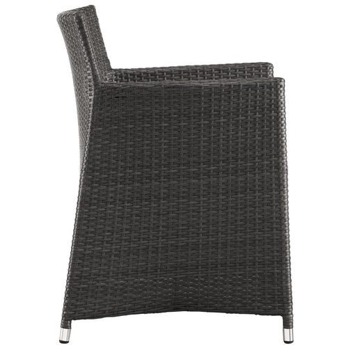 Junction 7 Piece Outdoor Patio Dining Set in Brown White