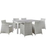 Junction 7 Piece Outdoor Patio Dining Set in Gray White