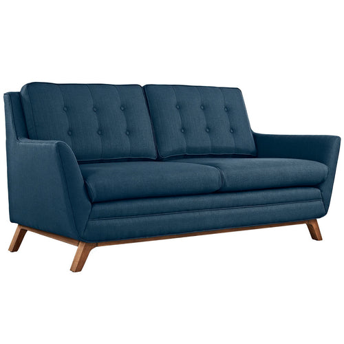 Beguile Upholstered Fabric Loveseat in Azure