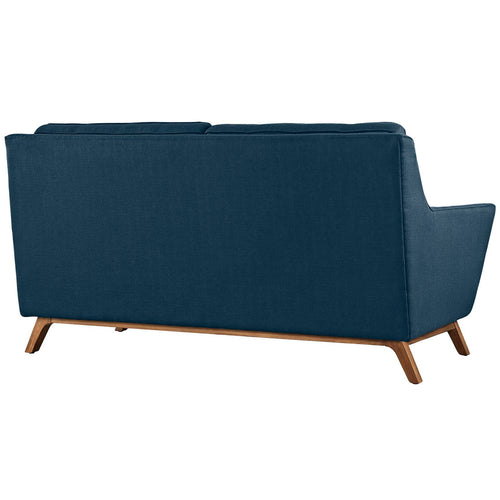 Beguile Upholstered Fabric Loveseat in Azure