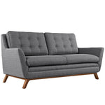 Beguile Upholstered Fabric Loveseat in Gray