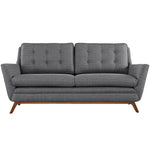 Beguile Upholstered Fabric Loveseat in Gray