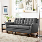 Beguile Upholstered Fabric Loveseat in Gray