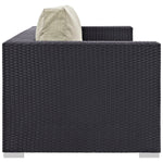Convene Outdoor Patio Sofa in Espresso Beige