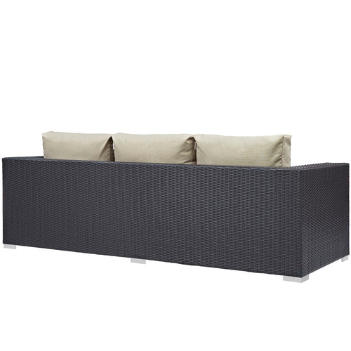 Convene Outdoor Patio Sofa in Espresso Beige