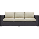 Convene Outdoor Patio Sofa in Espresso Beige