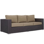 Convene Outdoor Patio Sofa in Espresso Mocha