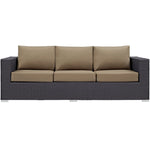 Convene Outdoor Patio Sofa in Espresso Mocha