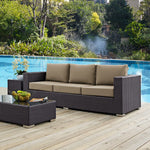 Convene Outdoor Patio Sofa in Espresso Mocha