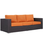 Convene Outdoor Patio Sofa in Espresso Orange