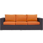 Convene Outdoor Patio Sofa in Espresso Orange