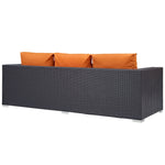 Convene Outdoor Patio Sofa in Espresso Orange