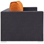 Convene Outdoor Patio Sofa in Espresso Orange