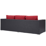 Convene Outdoor Patio Sofa in Espresso Red