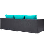 Convene Outdoor Patio Sofa in Espresso Turquoise
